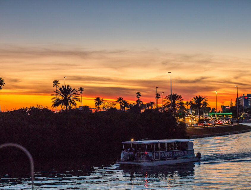 Boat at sunset